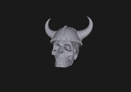 viking skull viking helmet Characters  3d print model - Mito3D