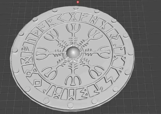 wikinger vegvisir schild 3d modelle download realität wolke 3d print model - Mito3D