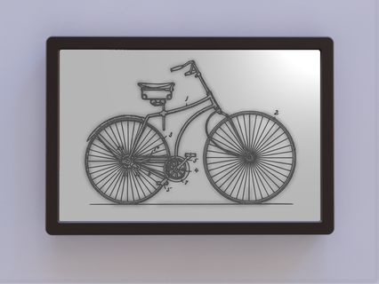 vintage bicicleta patente arte 3d print model - Mito3D
