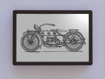 Clásico motocicleta patentar Arte 3d print model - Mito3D