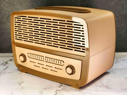 Vintage Radio tessuto dispenser Conservazione vano casa arredamento 3d print model - Mito3D