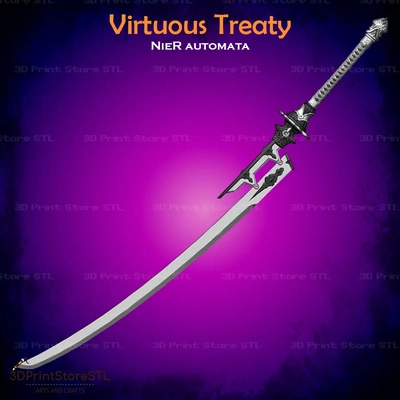 virtuous treaty sword cosplay nier reincarnationr - stl file 3d models download creality cloud toys & games 3d print model - Mito3D