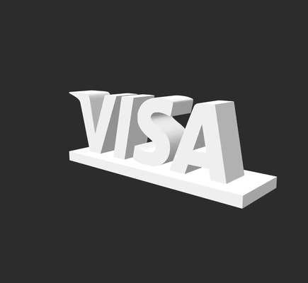 visa logo 3d modelle download realität wolke 3d print model - Mito3D