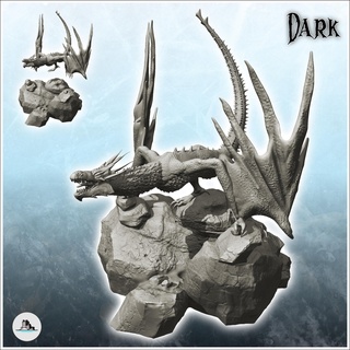 vociferous dragon rock - figure miniature statue fantasy Fictional Characters 3d print model - Mito3D