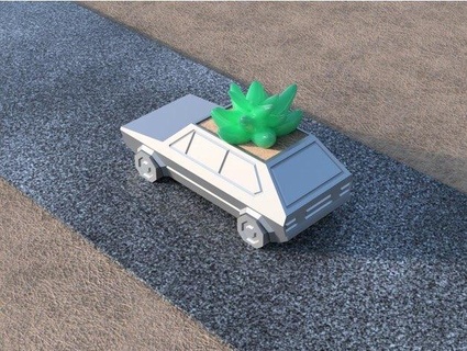 Volkswagen golfe gti plantador natureza plantas 3d print model - Mito3D