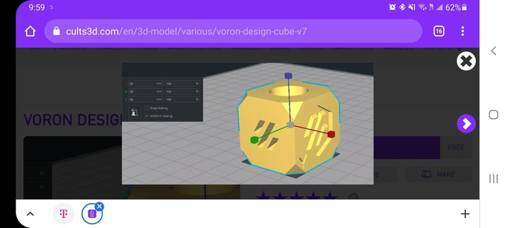 Voron conception étalonnage cube v7 outils 3d print model - Mito3D