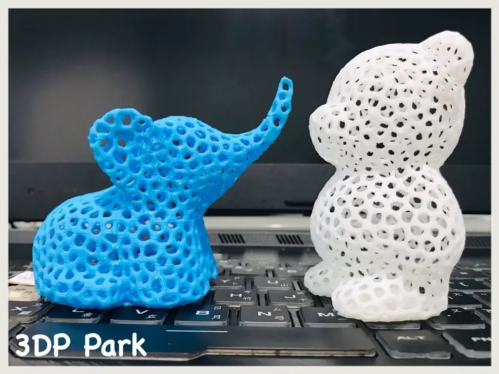 voronoi orso elefante cuore 3d modelli scarica creality nube 3D print model - Mito3D