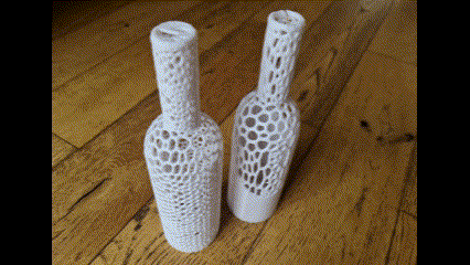 Voronoi şarap vin şişe organik çağdaş heykel ev dekor 3d print model - Mito3D