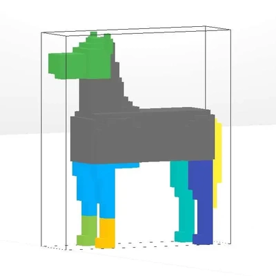 voxel cheval scie sauteuse 3d modèles télécharger créalité nuage 3d print model - Mito3D