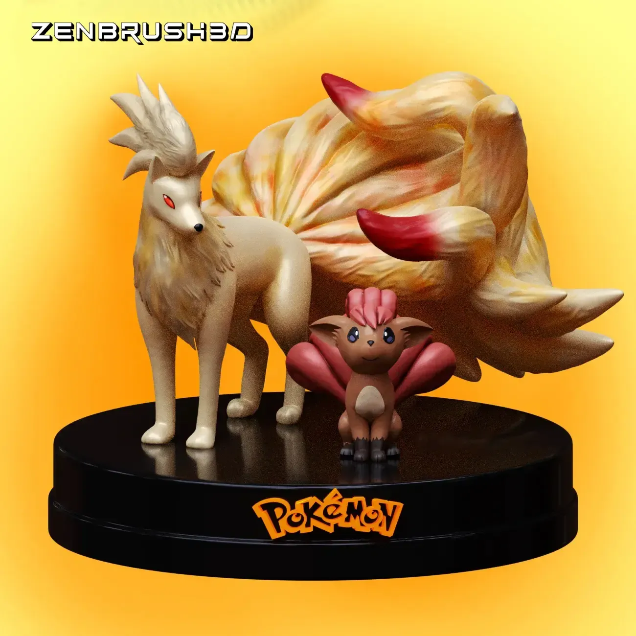 vulpix & ninetales - pokemon 3d printing models download creality cloud 3D print model - Mito3D