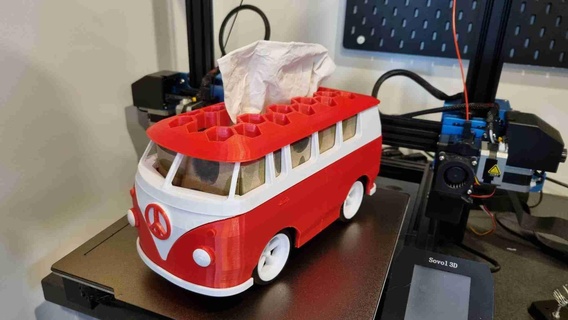 vw autobus bulli tissu boîte 3d print model - Mito3D