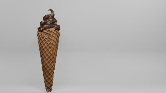 Waffel Eis Sahne Lebensmittel 3d print model - Mito3D