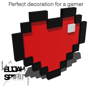 wall mounted pixel heart easy fillament change print Others 3d print model - Mito3D