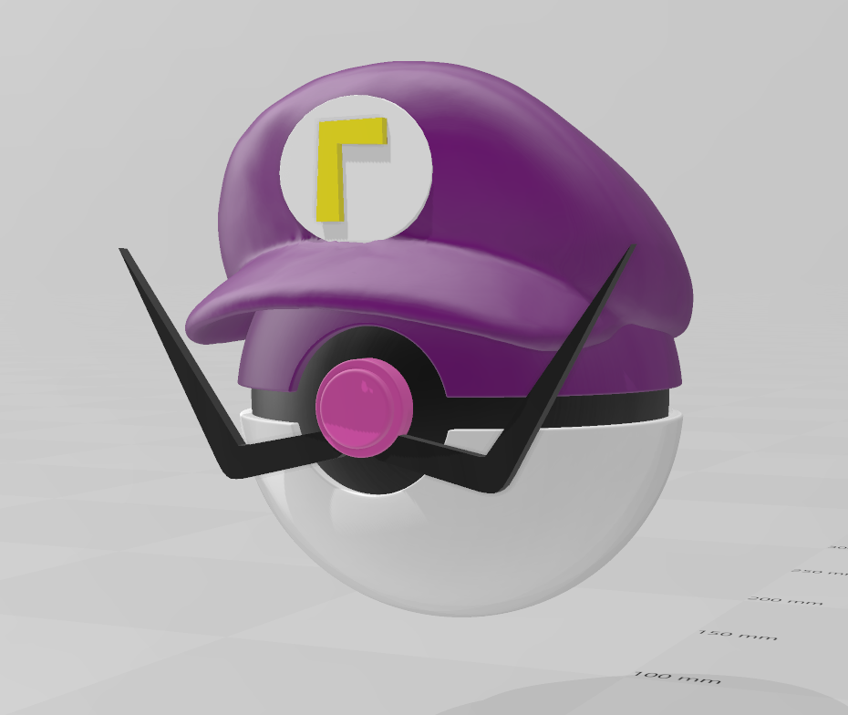 Waluigi pokebola ficticio caracteres 3D print model - Mito3D