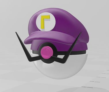 Waluigi pokeball kurgusal karakterler 3d print model - Mito3D