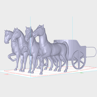war horse Animal-drawn Vehicles 3d print model - Mito3D