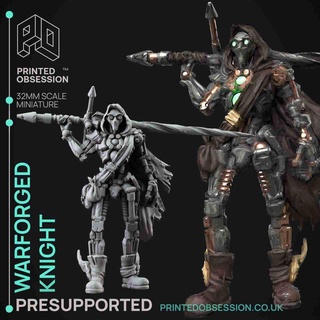 Warforged knight foundlings presupported 32mm ölçek karakterler 3d print model - Mito3D