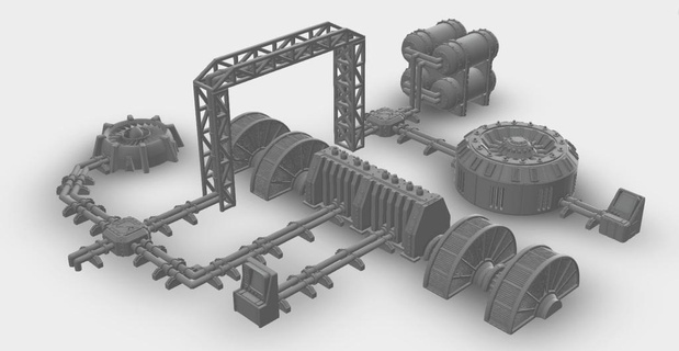 warhammer 40k terrain pipelines Workshop & Tools 3d print model - Mito3D