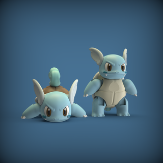 wartortle articulated Monsters 3d print model - Mito3D