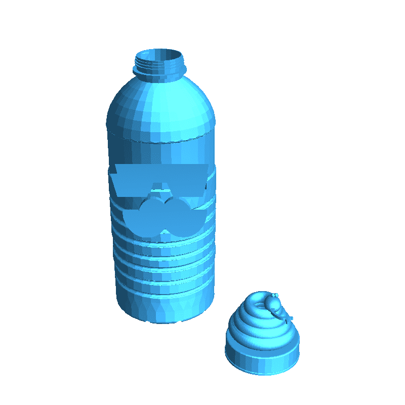 Wasser Flasche 3d Modelle download Realität Wolke Haushalt 3D print model - Mito3D