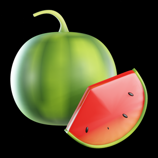 watermelon 2 Foods 3d print model - Mito3D