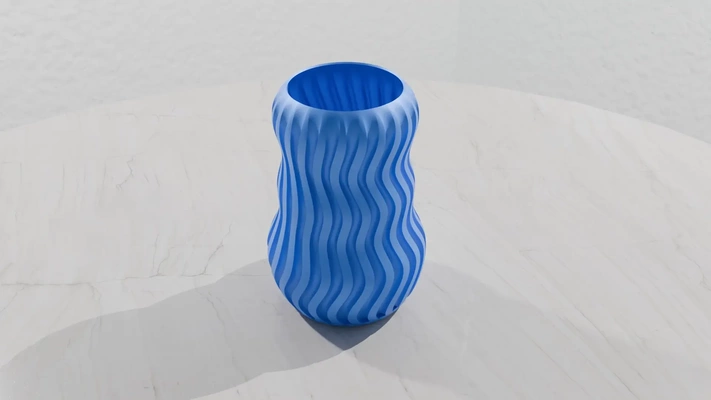 wave vase 3d models download creality cloud 3d print model - Mito3D