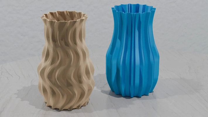 wave vase straight 3d models download creality cloud 3d print model - Mito3D