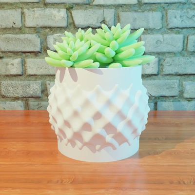 wavy pot planter 3d models download creality cloud home decor 3d print model - Mito3D