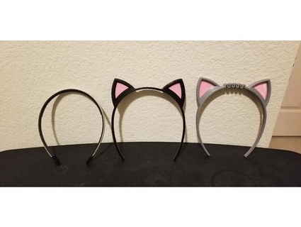 wearable cat ears hair band rigid flexible options Fashion 3d print model - Mito3D