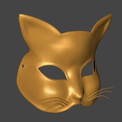 usable veneciano gato máscara 3d modelos descargar crealidad nube 3d print model - Mito3D