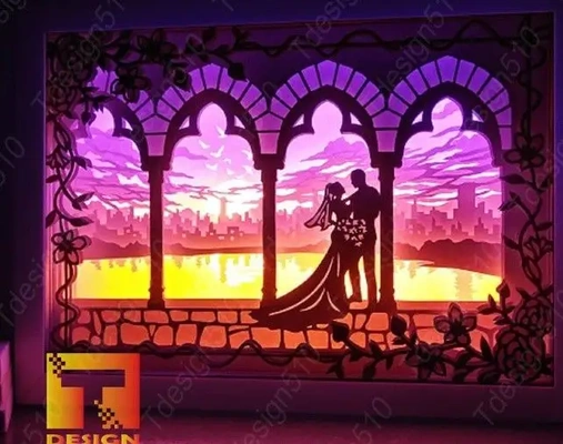 wedding in castle light box shadow 3d models download creality cloud lighting 3d print model - Mito3D