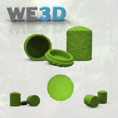 weed container - small tub 3d models download creality cloud 3d print model - Mito3D