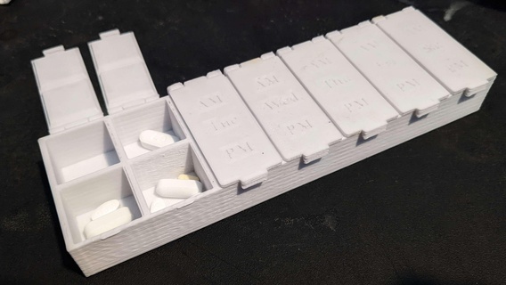 week pm pill box print place lid Household 3d print model - Mito3D