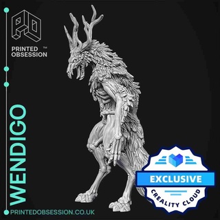 Wendigo figurine Halloween monstre cc exclusif 3d modèles Télécharger créalité nuage monstres 3d print model - Mito3D