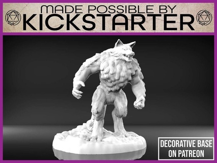 werewolf - tabletop miniature Characters 3d print model - Mito3D