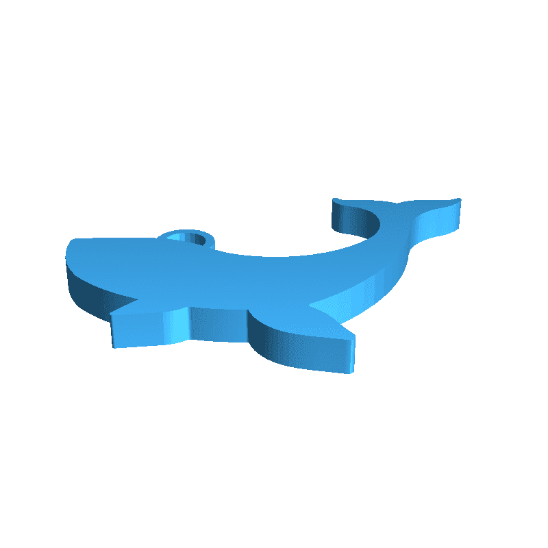 balena key chain Pesci 3D print model - Mito3D