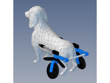 fauteuil roulant animaux 3d print model - Mito3D