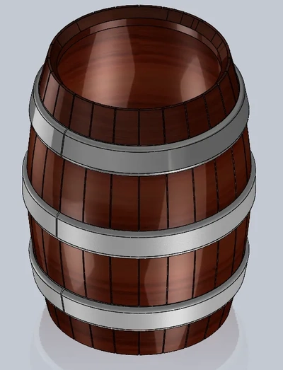 whiskey barrel planter solid waterproof main body 3d models download creality cloud 3d print model - Mito3D