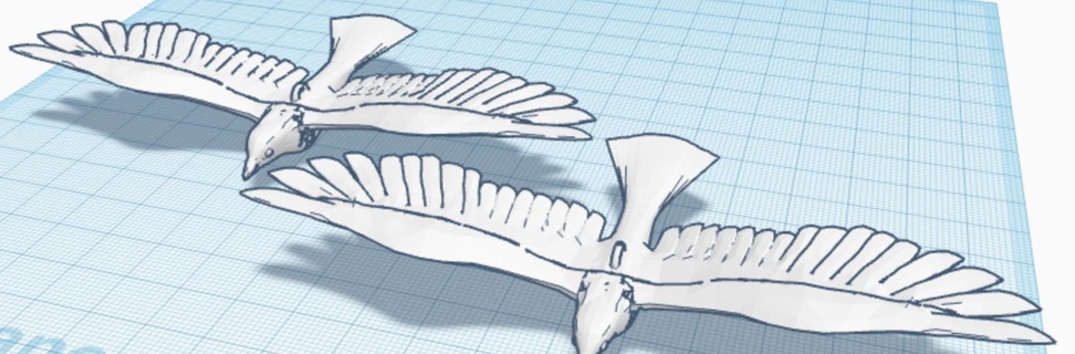 Weiß Tauben fliegend Tiere 3d print model - Mito3D