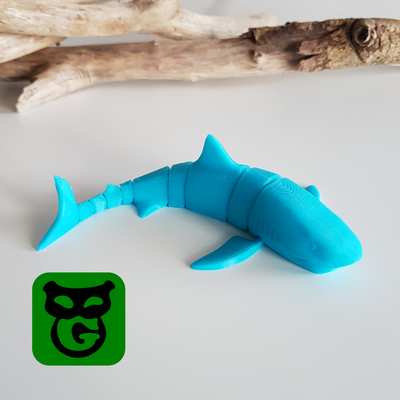blanco tiburón flexi 3d modelos descargar crealidad nube animales 3d print model - Mito3D