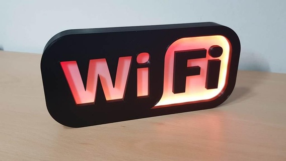 Wifi LED signe éclairage 3d print model - Mito3D
