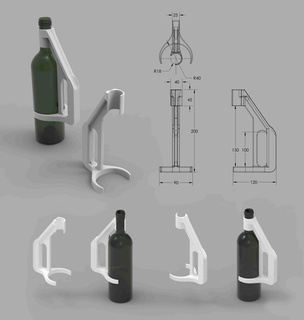 wine handle Home Decor 3d print model - Mito3D