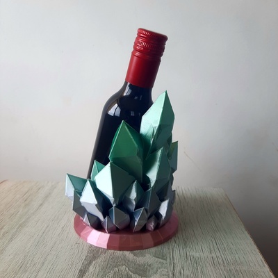 wine holder porta vino de diamantes 3d models download creality cloud 3d print model - Mito3D