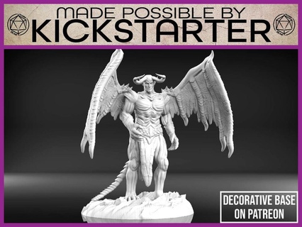 winged demon - tabletop miniature 3d models download creality cloud characters 3d print model - Mito3D