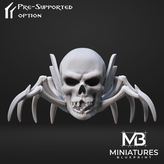 wings skull spider 3d models download creality cloud monsters 3d print model - Mito3D