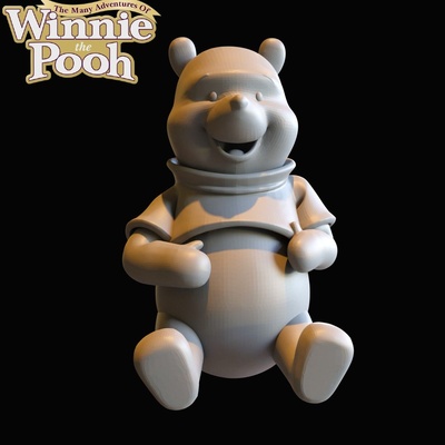 winnie pooh 3d modelos baixar crialidade nuvem ficcional personagens 3d print model - Mito3D