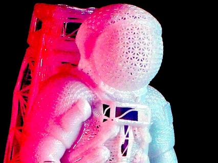 wireframe Apollo astronauta supporto gratuito remixare personaggi 3d print model - Mito3D