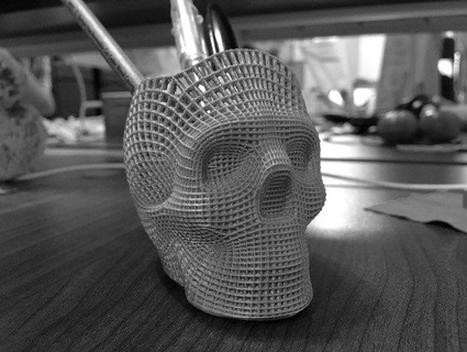 filaire crâne crayon titulaire soutien Ménage 3d print model - Mito3D