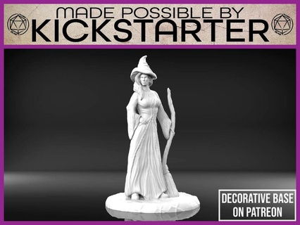 witch - tabletop miniature Characters 3d print model - Mito3D