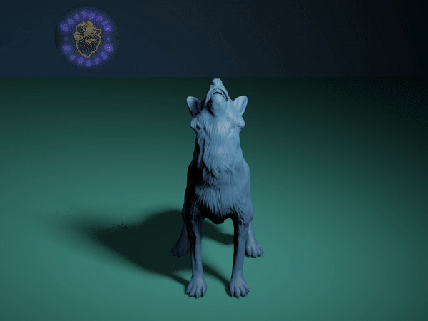 wolf howling moon 3d models download creality cloud Animals 3D print model - Mito3D